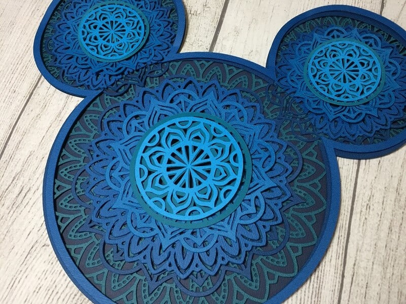 layered 3D mandala Mickey Mouse