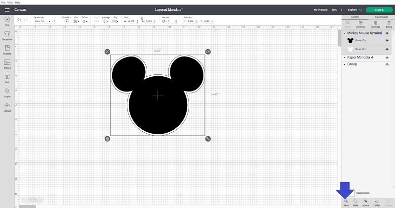 Slice in Cricut Design Space