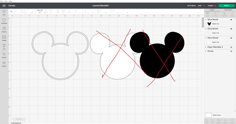 After slicing in Cricut Design Space