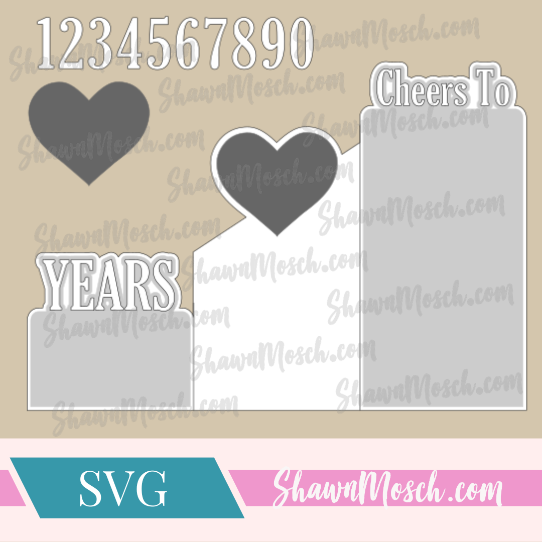 customizable Anniversary Card SVG file