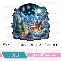 winter scene digital bundle